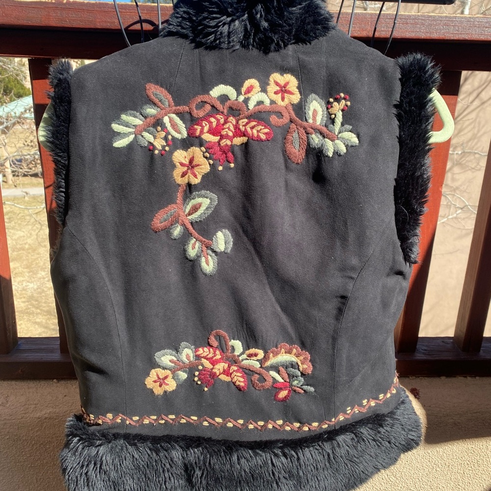 Buffalo David Bitton Black Embroidered Vest